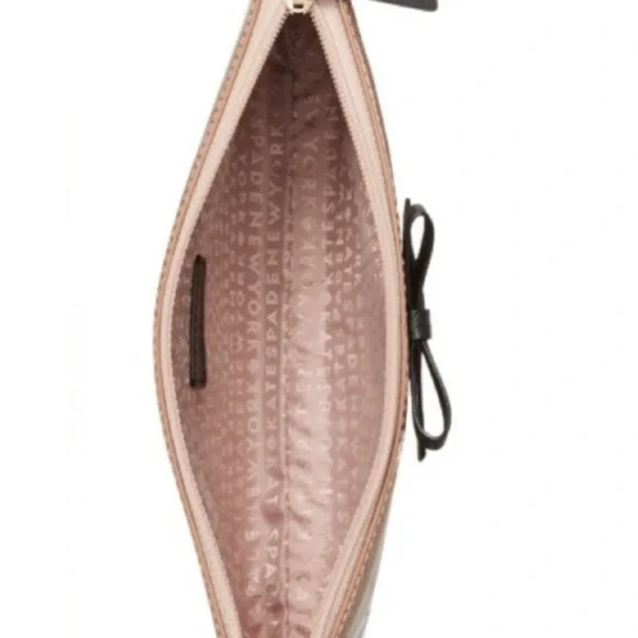 Kate Spade Emery Street Amy Glitter Rose Gold Crossbody With Black Bow - Picture 5 of 14